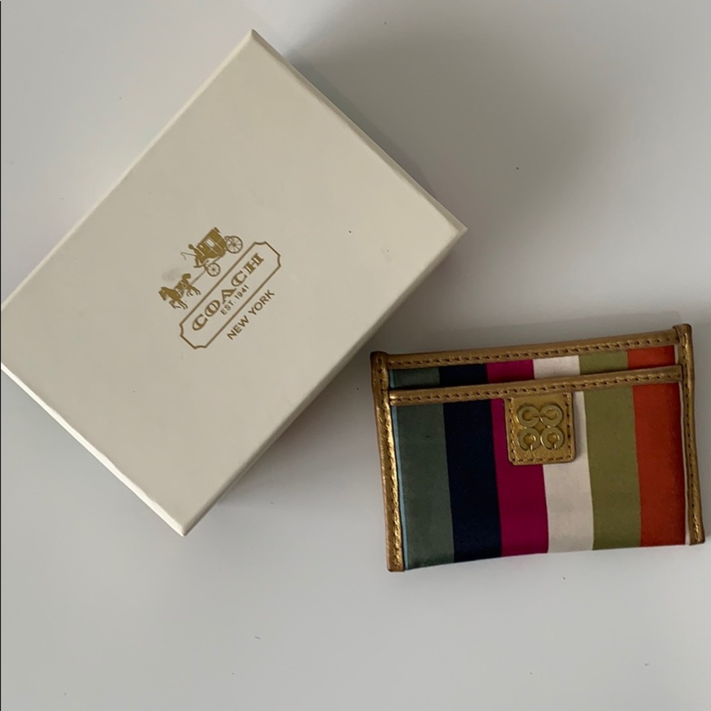 Multicolor Stripe Coach Wallet